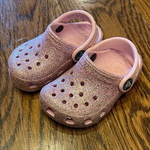 CROCS Kids Sparkly Pink Clogs